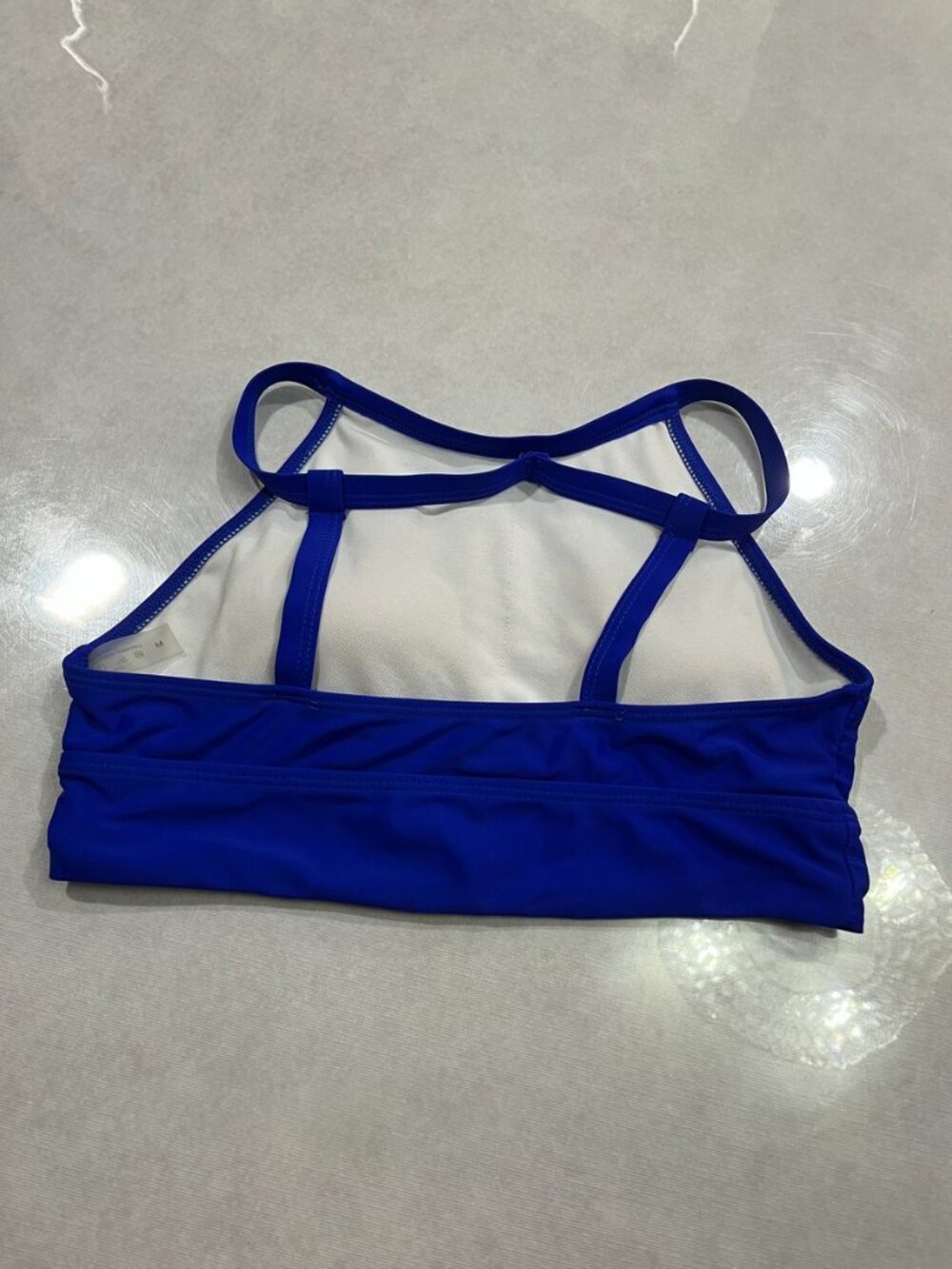 Blue Sport Bikini Top Racerback Strappy Back Medium - Picture 5 of 6